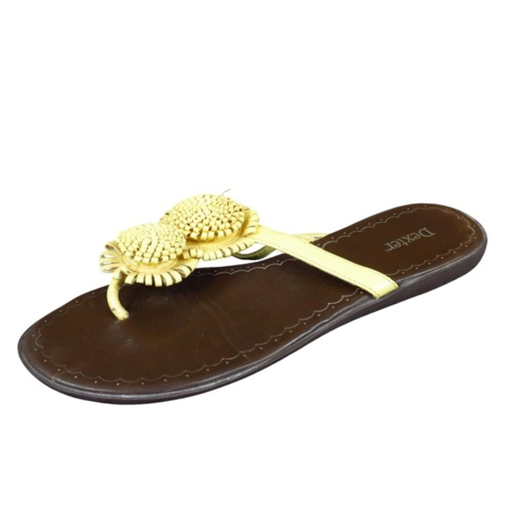Dexter Women's Size 9 Yellow Thong Sandals Casual Flat Summer Comfort